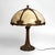 1920 Bradley & Hubbard School Arts & Crafts 6 Panel Slag Glass Lamp For Sale - Image 9 of 10