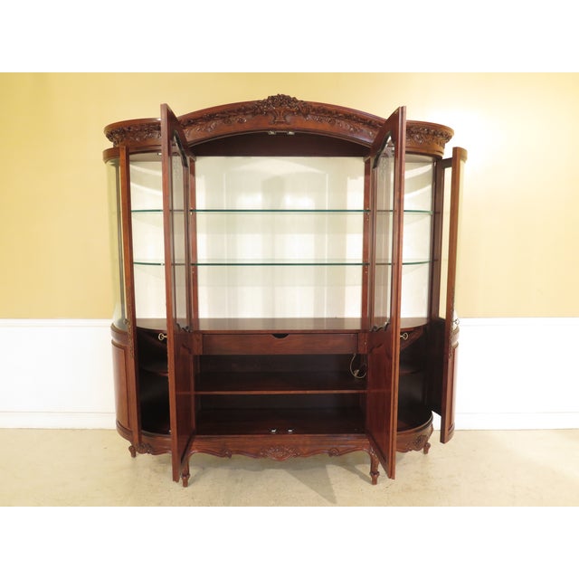 1980s Vintage French Style Beveled Glass China Cabinet ...