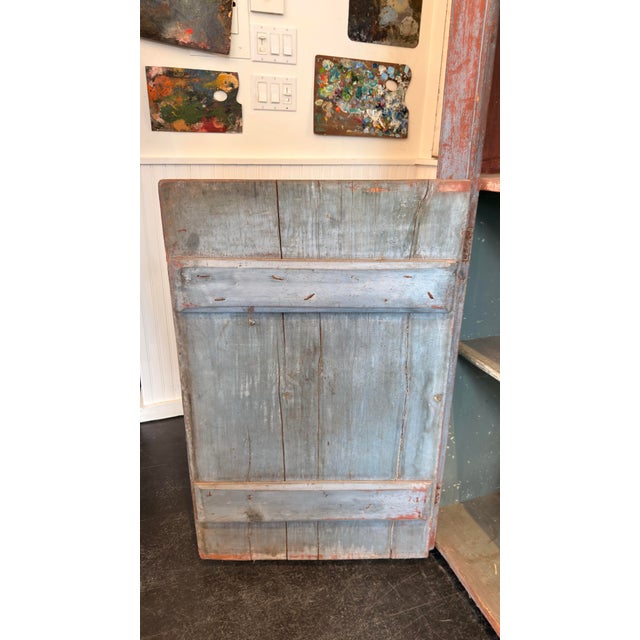 Blue 19th Century American Painted Cupboard For Sale - Image 8 of 9