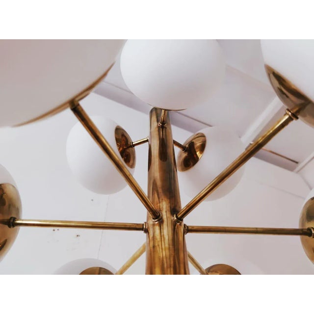 Gold Brass Sputnik 9-Light Ceiling Lamp For Sale - Image 8 of 18
