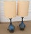 Mid-Century Modern Mid 20th Century Helmut Bruchman Style Mid Century Modern Blue Glaze Ceramic Lamps - a Pair For Sale - Image 3 of 12