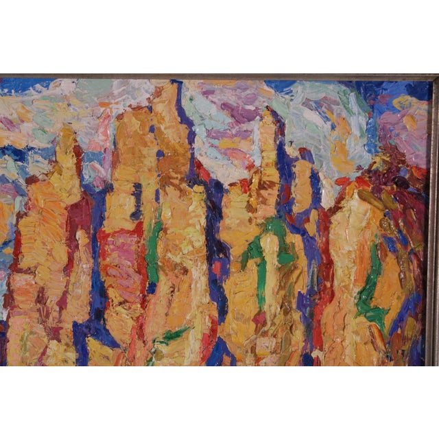 Wood Red Rock and River Painting by Vladimir Kerkach (Born 1964) For Sale - Image 7 of 11