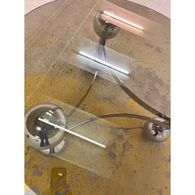 Coffee Table in Chrome and Smoked Glass For Sale - Image 9 of 11