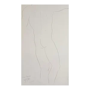 1995 James Bone Drawing of Steve French From the Rear