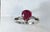 Pear Shape 2 Carat Treated Ruby & Diamond 14 Karat White Gold Ring For Sale - Image 18 of 18