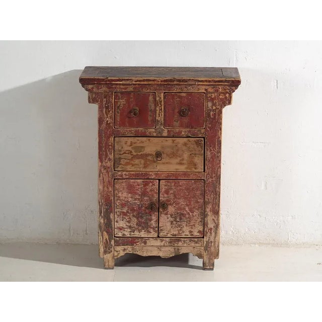 Antique Oriental Cabinet with Red Patina, 1900 For Sale - Image 10 of 18