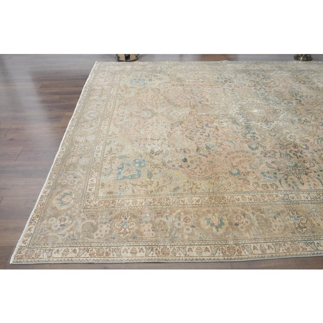 1970s Vintage Persian Handmade Wool Orange Area Rug For Sale - Image 10 of 11