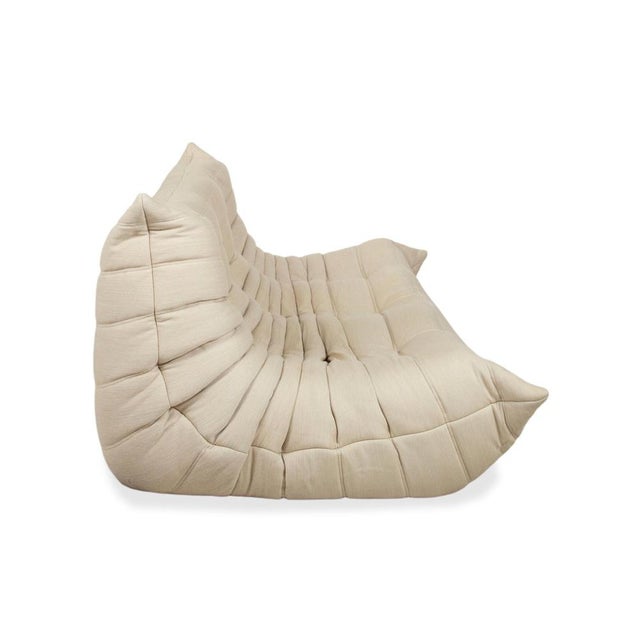 Togo 3-Seater Sofa in Cream Fabric By Michel Ducaroy for Ligne Roset For Sale - Image 14 of 17