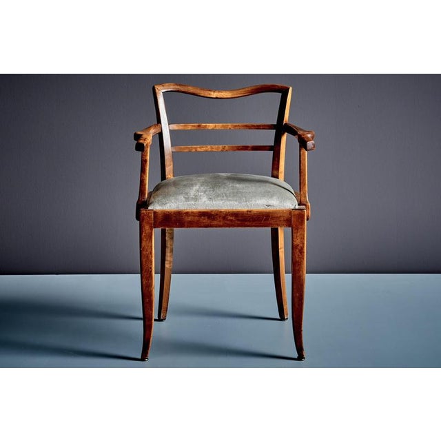 Art Deco French Armchairs with Velvet Seats, France, 1930s, Set of 2 For Sale - Image 4 of 13