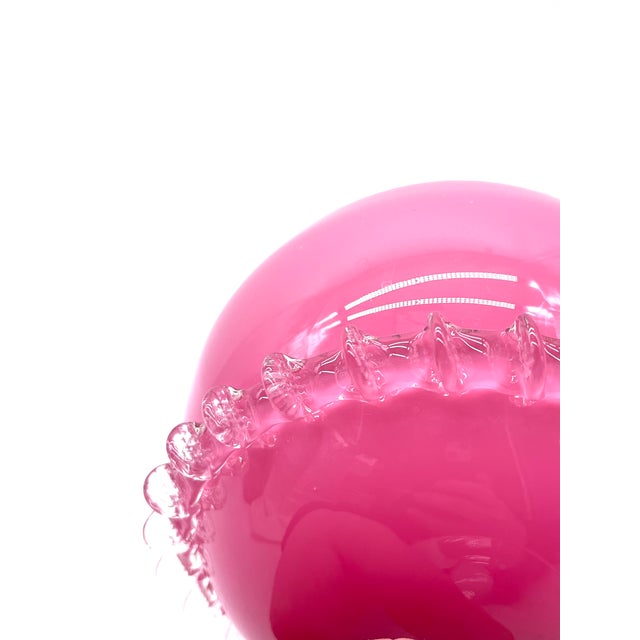 Mid-Century Goblet in Ceralacca Pink Opal Glass with Morrise Decoration, Italy, 1960s For Sale - Image 6 of 14