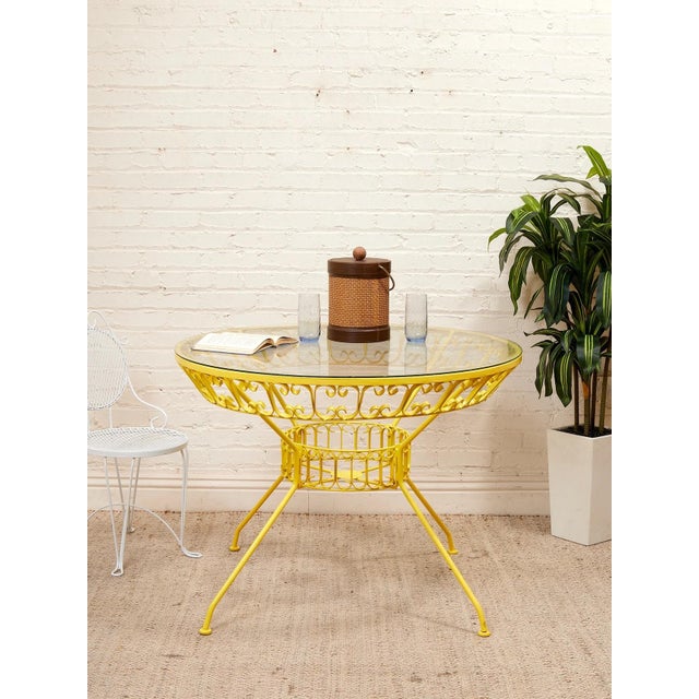 Styled After Arthur Umanoff Yellow Vintage Outdoor Table For Sale - Image 11 of 12
