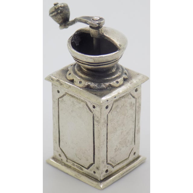 Vintage Italian Handmade Silver Raspini Branded Grinder Dollhouse Miniatura, Made in Tuscany For Sale - Image 6 of 10