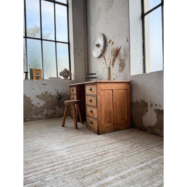 Pine Workshop Desk, 1950s For Sale - Image 10 of 18