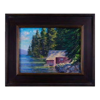 Joe Mancuso "At Home on the Shore" Pastel Painting, Framed For Sale