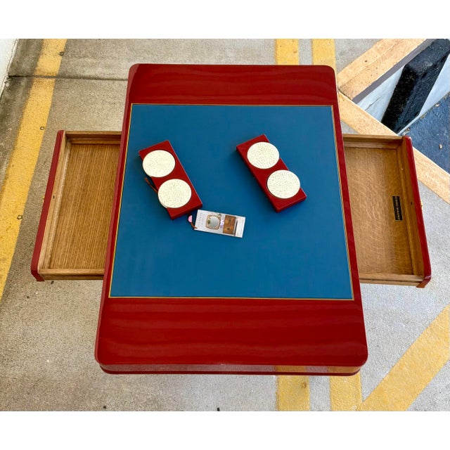 Modern Jonathan Charles Red Lacquer Polly Rose Cocktail Table For Sale - Image 3 of 8