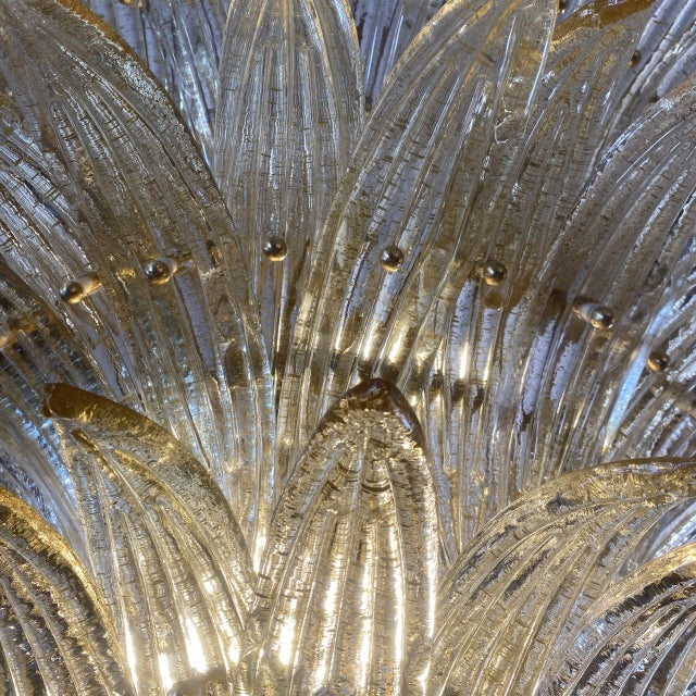 Mid-Century Modern Vintage Hanging Lamp in Gold Murano Glass from Barovier & Toso, 1950s For Sale - Image 3 of 4