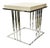 Modern Polished Nickel and Beige Wood End Table For Sale