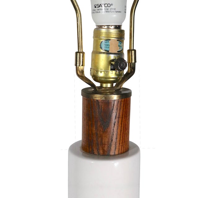 Mid 20th Century Danish Modern Style White Ceramic Table Lamp For Sale - Image 13 of 14