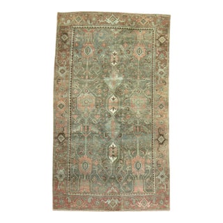 Early 20th Century Green Persian Tribal Bidjar Rug - 4'1" x 6'9" For Sale