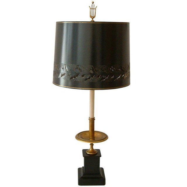 Circa 1950 Mid-Century attributed to Maison Jansen Bronze French Candle Table Lamp -1 For Sale - Image 9 of 9