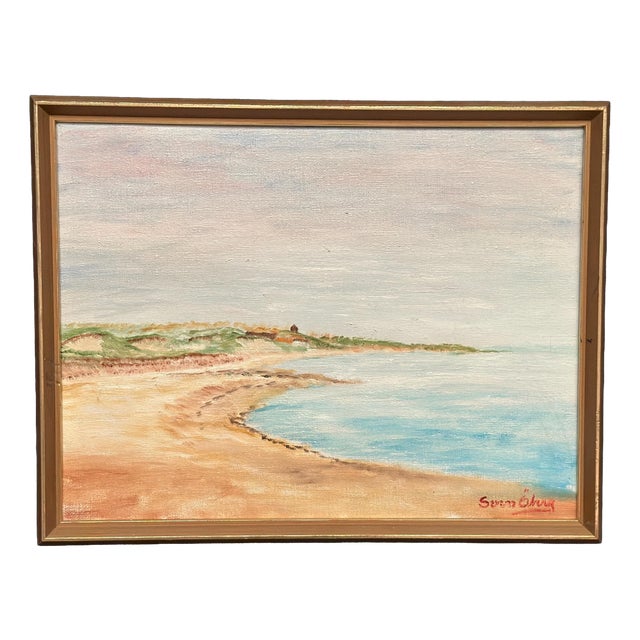 Svan Öberg, Coast, 1960s, Oil Painting on Canvas, Framed For Sale