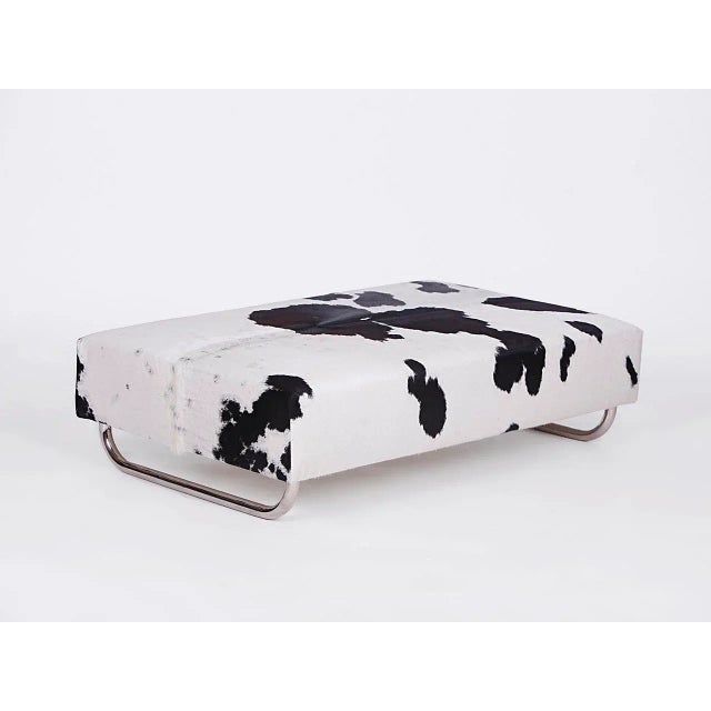 Large Steel Pipe Cowfell Coffee Table, 1940 For Sale - Image 6 of 10