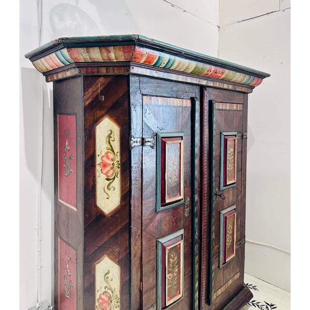 Folk Art Antique C1800 Hand Painted For Sale - Image 3 of 14