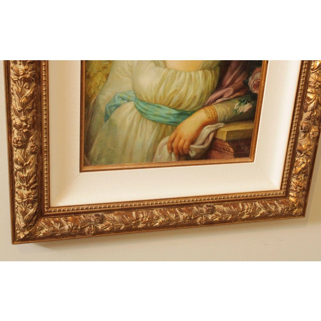 Gold Oil Painting 'Portrait of Maria Lopoukhina' After Vladimir Borovikovsky For Sale - Image 8 of 13