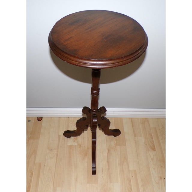 Antique Victorian Plant Stand Eastlake Candlestick Table Tripod Bust Stand For Sale - Image 4 of 13