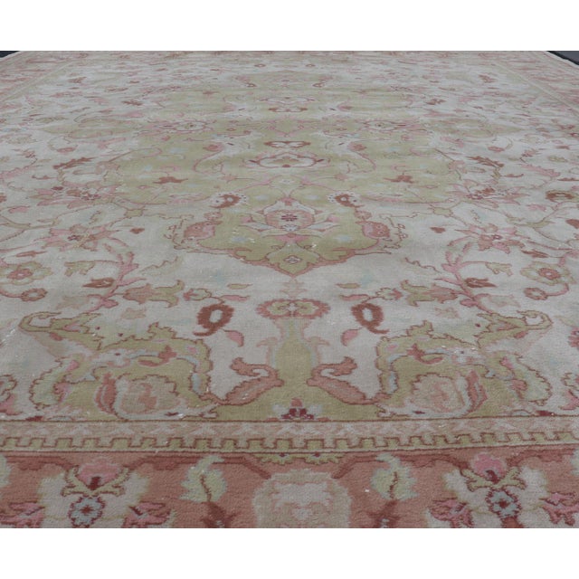 Ivory Keivan Woven Arts Large Vintage Indian Amritsar Rug For Sale - Image 8 of 16