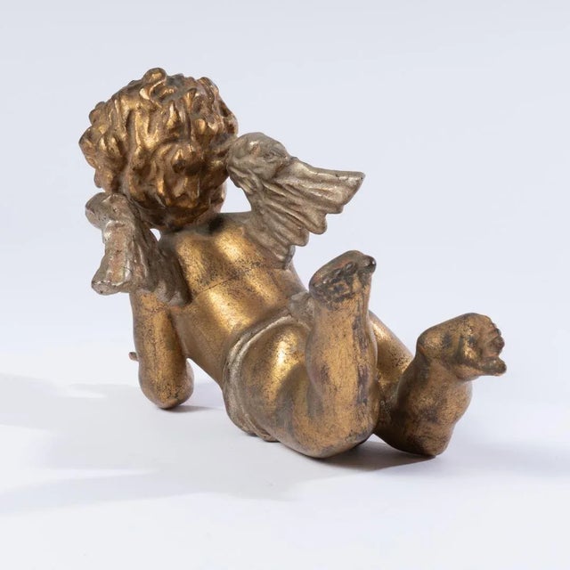 Goldenrod 19th Century Carved Giltwood Cherubs - Pair For Sale - Image 8 of 9