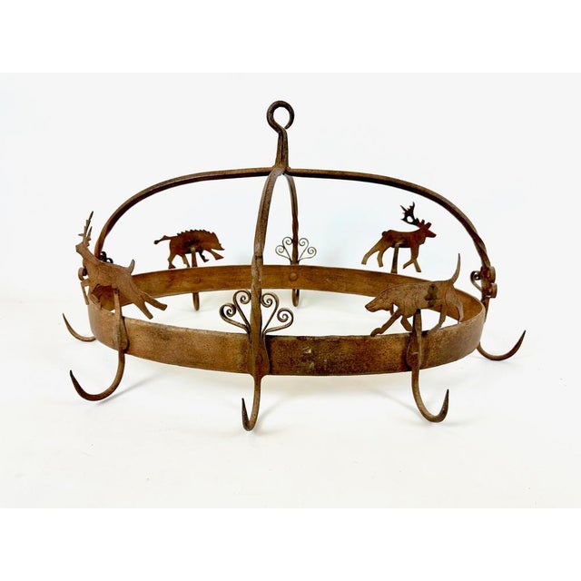 Antique French Kitchen Pot Rack in Wrought Iron, 1800s For Sale - Image 16 of 16
