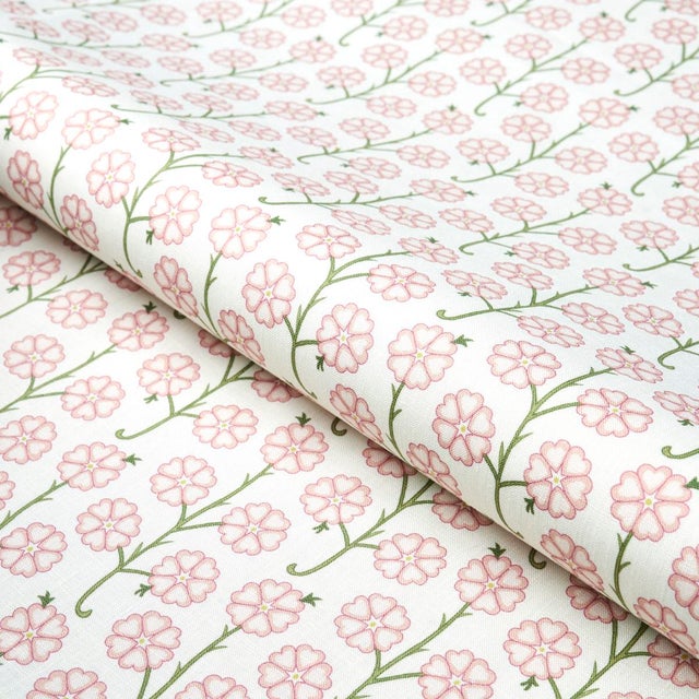 SAMPLE - Schumacher x Neisha Crosland Gardenia Fabric In Rose For Sale