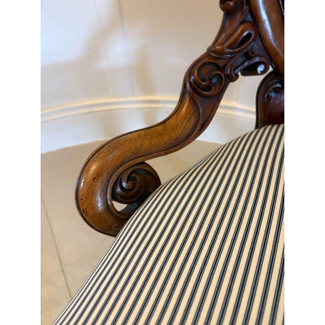 Antique Carved Walnut Victorian Ladies Chair, 1850s For Sale - Image 11 of 12