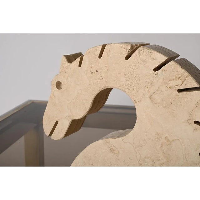 Italian Travertine Marble Horse Sculpture from Fratelli Mannelli, Italy, 1970s For Sale - Image 6 of 18