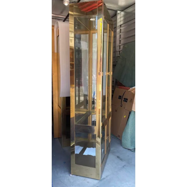 Brass Mid Century Attribution MasterCraft Brass Clad Vitrine #2 For Sale - Image 8 of 17