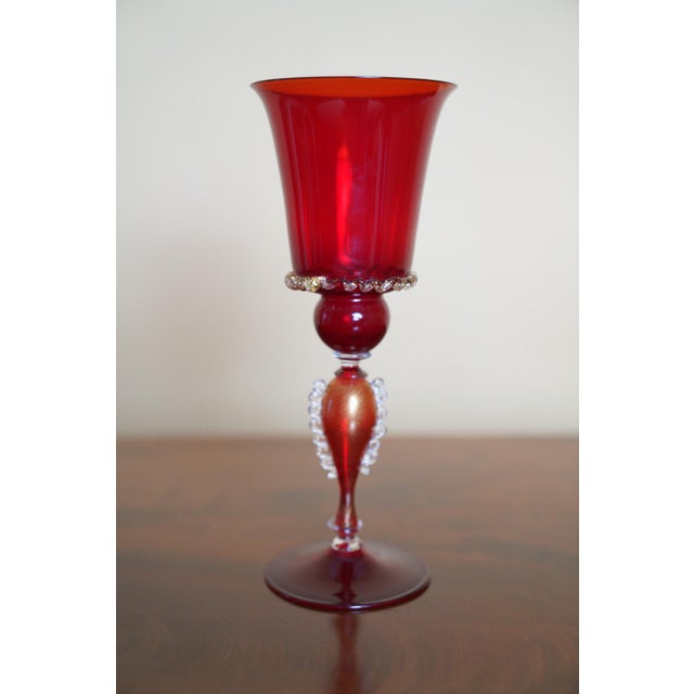 Italian Italian Handcrafted Chalice in Blown Murano Glass 1970s For Sale - Image 3 of 11