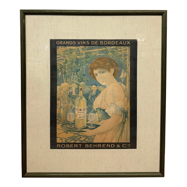 Early 20th Century Belle Epoque Advertising Artwork, Framed For Sale