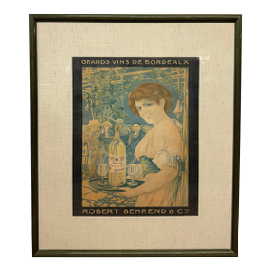 Early 20th Century Belle Epoque Advertising Artwork, Framed