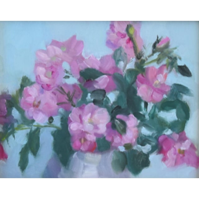 Impressionist Pastel Floral Bouquet Floral Painting Including the Antiqued Gold Wood Frame For Sale - Image 4 of 6