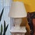 Pair of Vintage White Ceramic Ginger Jar Table Lamps With Floral Relief & Diane Shades For Sale - Image 10 of 18