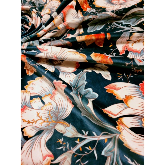 Textile William Morris & Co. "Arabella" Nightbloom Floral Jacobean Velvet Fabric- 7 Yards For Sale - Image 7 of 7