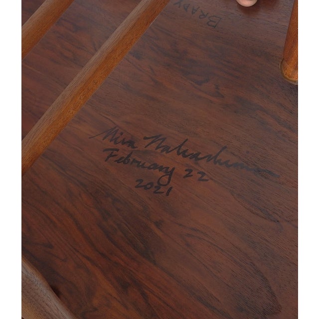 George & Mira Nakashima Burl Slab Arm Lounge Chair, Signed & Dated For Sale - Image 13 of 18