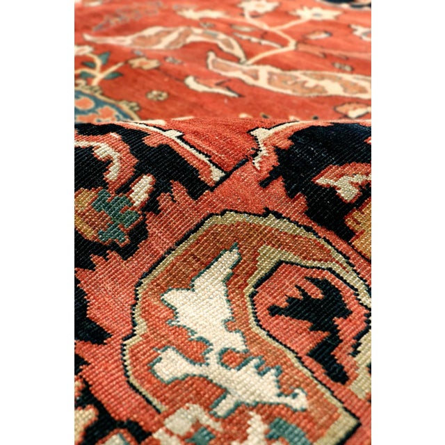 Modern Pasargad Home Antique Ferehan Wool Area Rug-10'11" X 14' 9" , Rust For Sale - Image 3 of 7