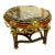 French Empire Style Round Center Table – Marble & Glass Top With Gold Leaf and Bronze Floral Details For Sale