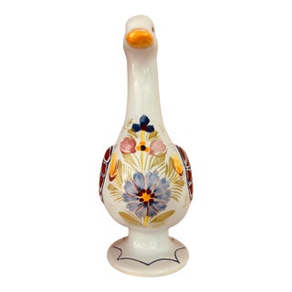 Henriot Quimper Hand Painted Duck-Vase/Planter/Decorative Item For Sale