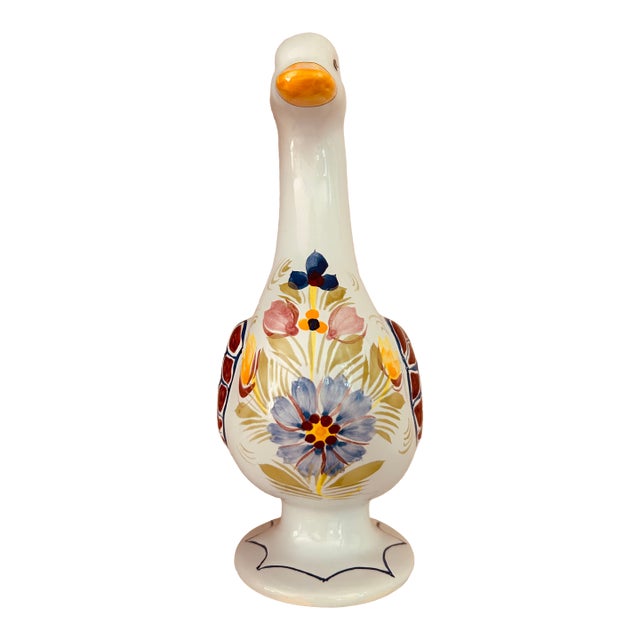Henriot Quimper Hand Painted Duck-Vase/Planter/Decorative Item For Sale