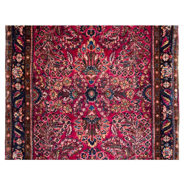Ruby Red Early 20th Century Persian Sarouk Runner For Sale - Image 8 of 13