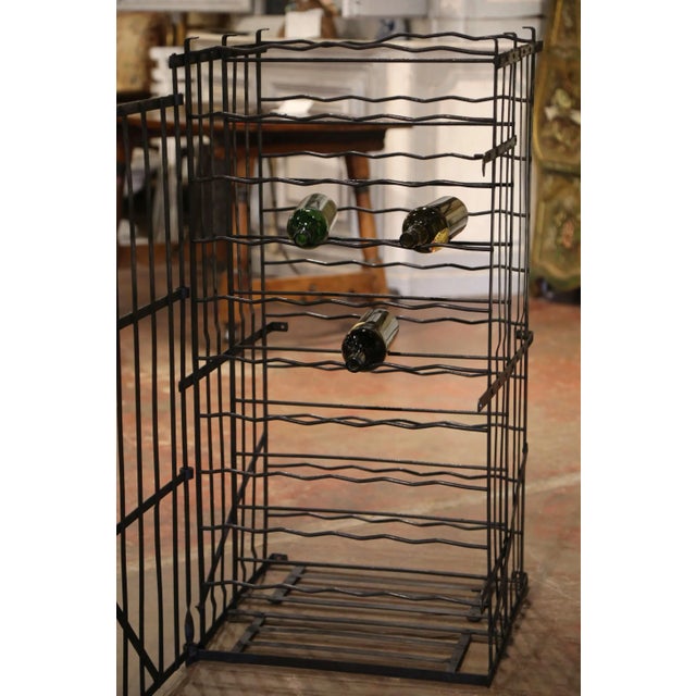 French 19th Century French Iron Seventy Two-Bottle Wine Cellar Rack Cage From Burgundy For Sale - Image 3 of 9