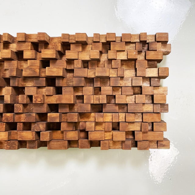 Italian Modern Geometric Decorative Panel in Wood, 1980s For Sale - Image 4 of 11